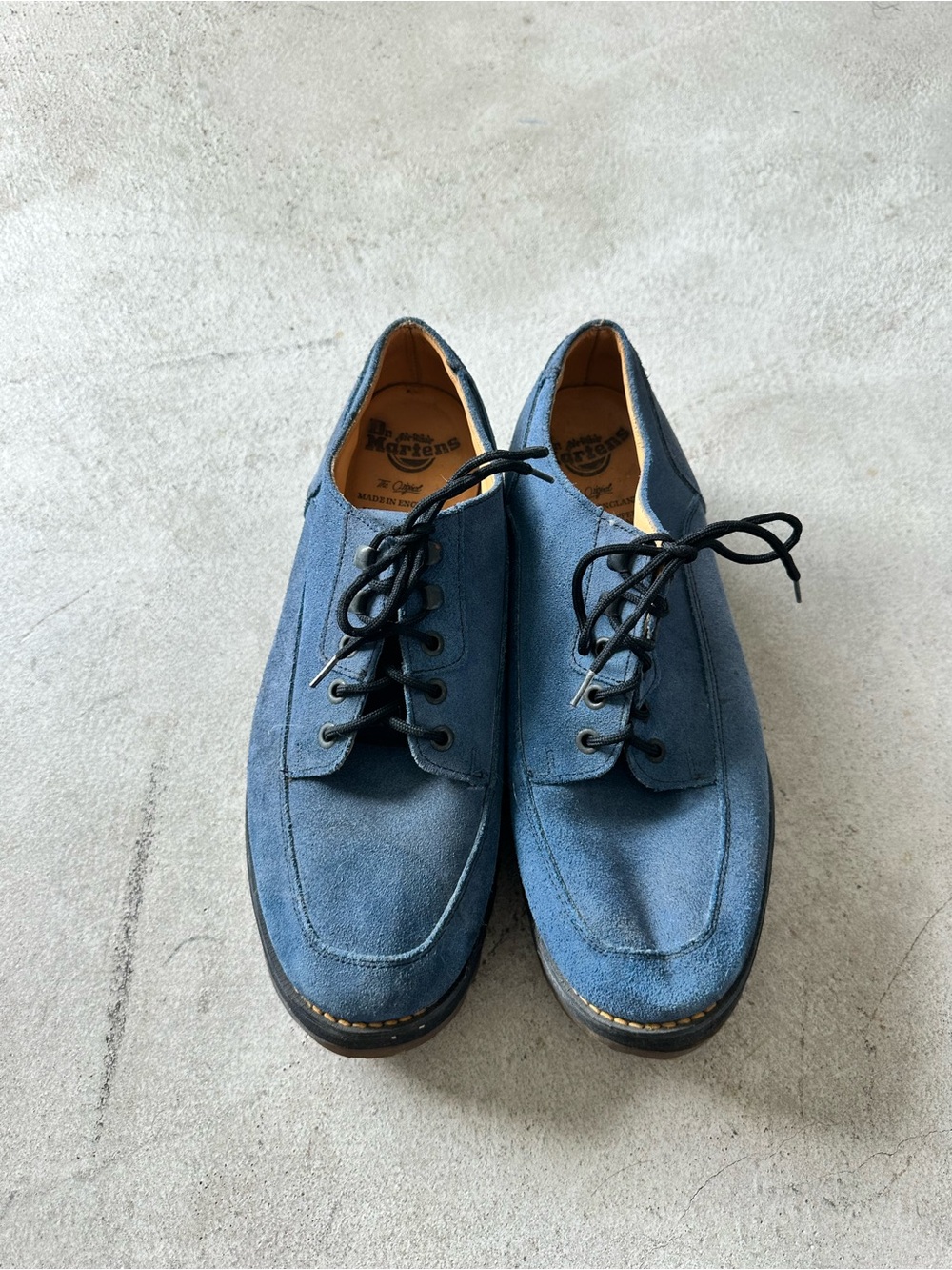 Dr. Martens Blue Suede Lace-Up Derby Shoes